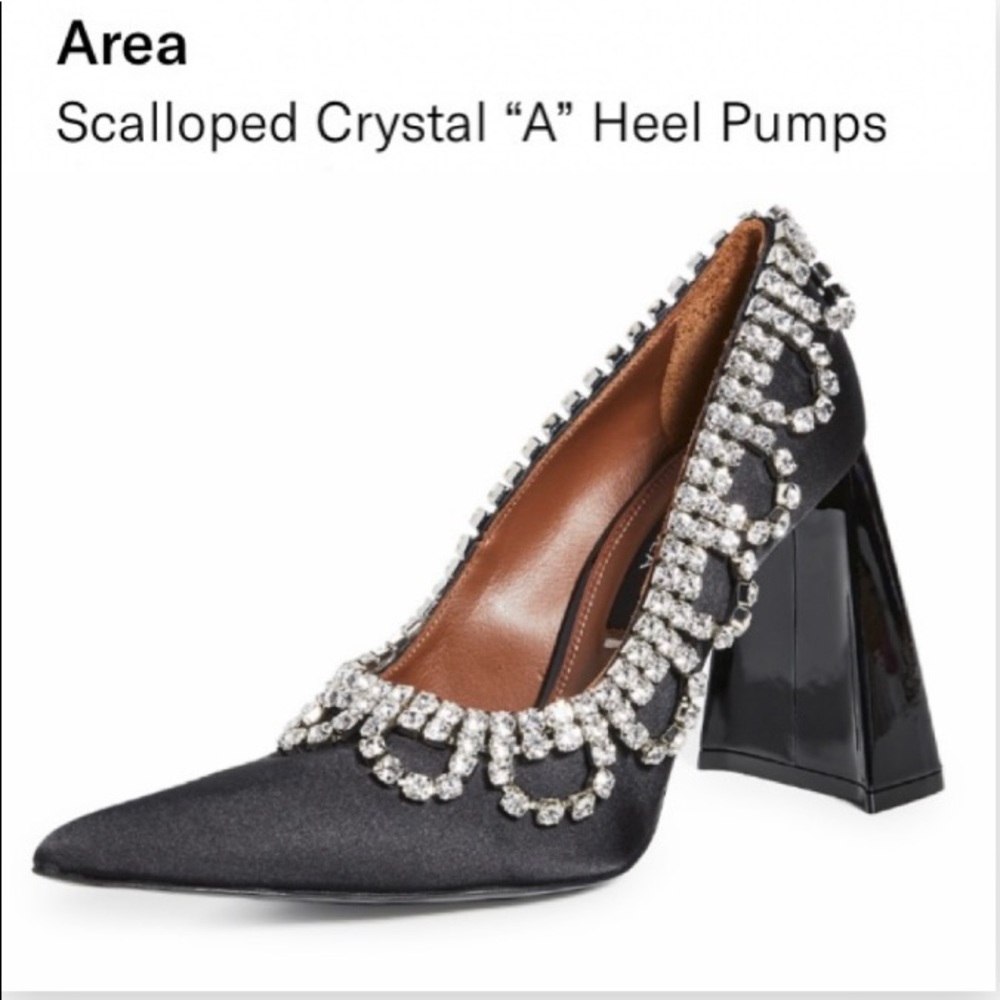 ⭐️Area Scalloped Crystal A Heel Pumps 38- - Picture 9 of 16